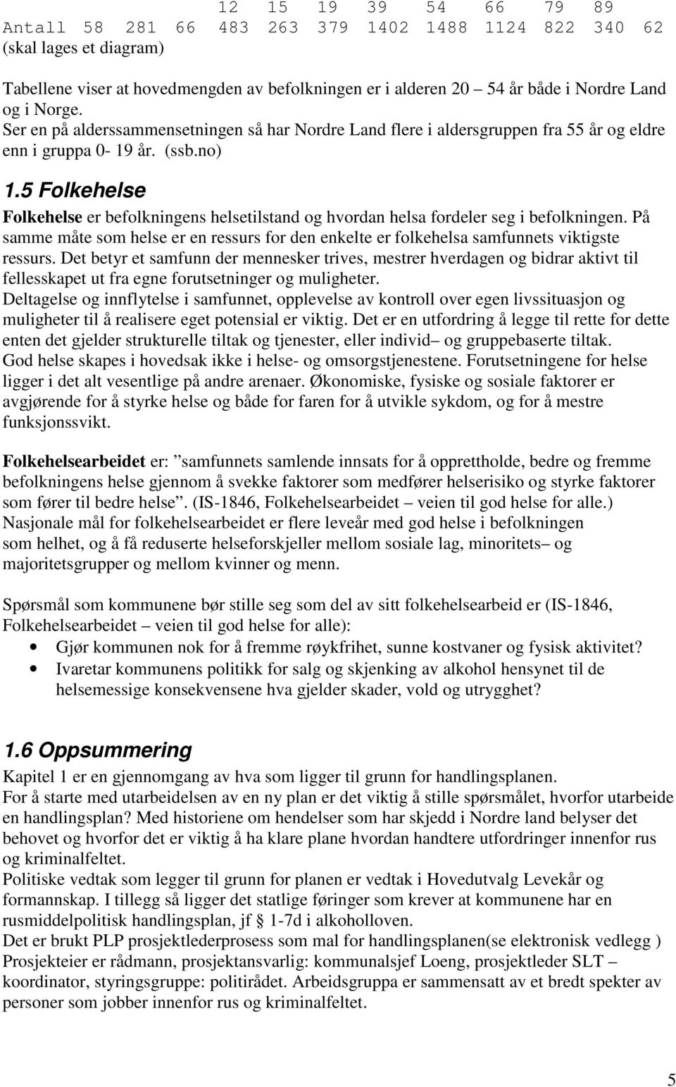 5 Folkehelse Folkehelse er befolkningens helsetilstand og hvordan helsa fordeler seg i befolkningen. På samme måte som helse er en ressurs for den enkelte er folkehelsa samfunnets viktigste ressurs.