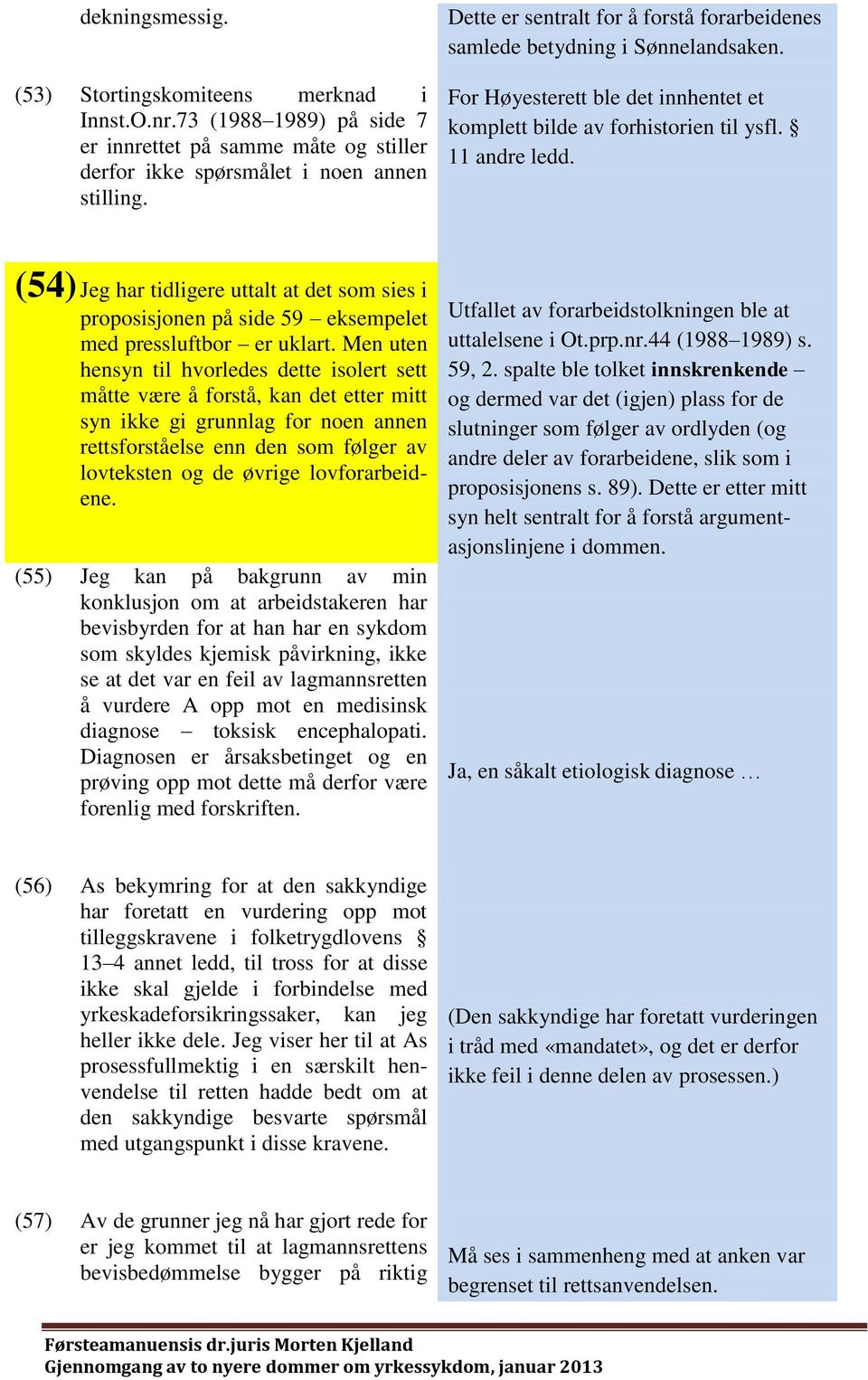 (54) Jeg har tidligere uttalt at det som sies i proposisjonen på side 59 eksempelet med pressluftbor er uklart.