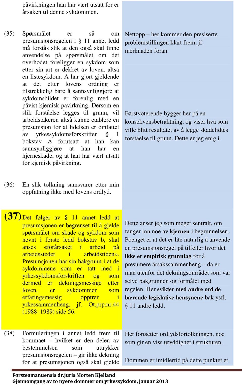 altså en listesykdom. A har gjort gjeldende at det etter lovens ordning er tilstrekkelig bare å sannsynliggjøre at sykdomsbildet er forenlig med en påvist kjemisk påvirkning.