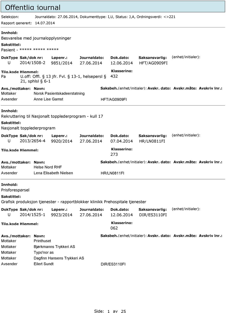 13-1, helsepersl 432 Norsk sientskadeerstatning Anne Lise Gamst HFT/AG0909F Rekruttering til Nasjonalt topplederprogram - kull 17 Nasjonalt topplederprogram 2013/2654-4 9920/2014 07.04.