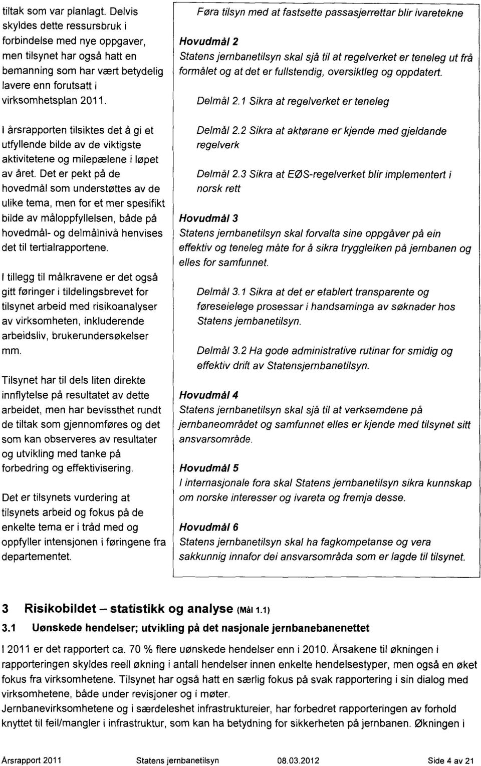 Delmål 2.1 Sikra at regelverket er teneleg I årsrapporten tilsiktes det å gi et utfyllende bilde av de viktigste aktivitetene og milepælene i løpet av året.