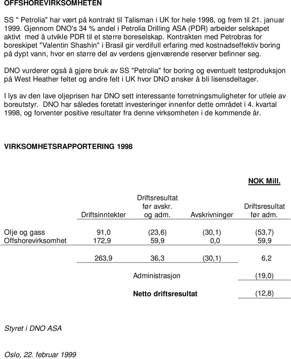 Kontrakten med Petrobras for boreskipet "Valentin Shashin" i Brasil gir verdifull erfaring med kostnadseffektiv boring på dypt vann, hvor en større del av verdens gjenværende reserver befinner seg.