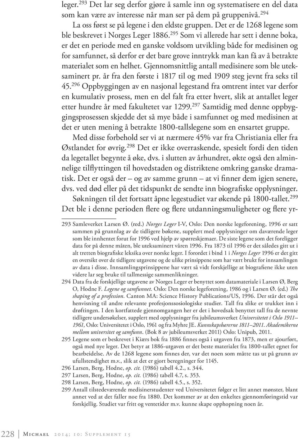 295 Som vi allerede har sett i denne boka, er det en periode med en ganske voldsom utvikling både for medisinen og for samfunnet, så derfor er det bare grove inntrykk man kan få av å betrakte