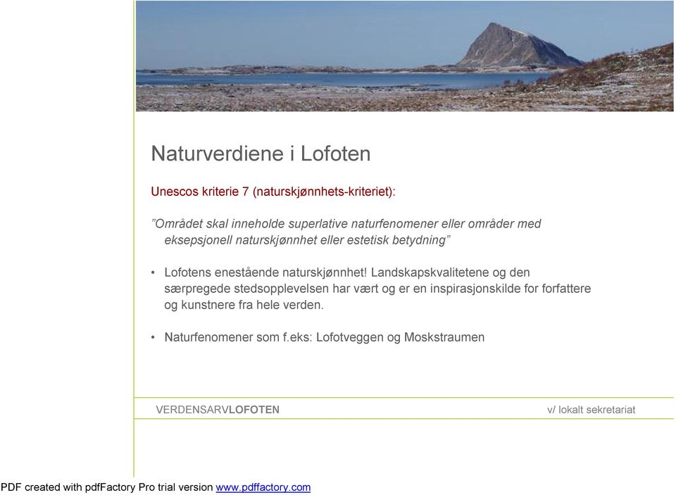 Lofotens enestående naturskjønnhet!