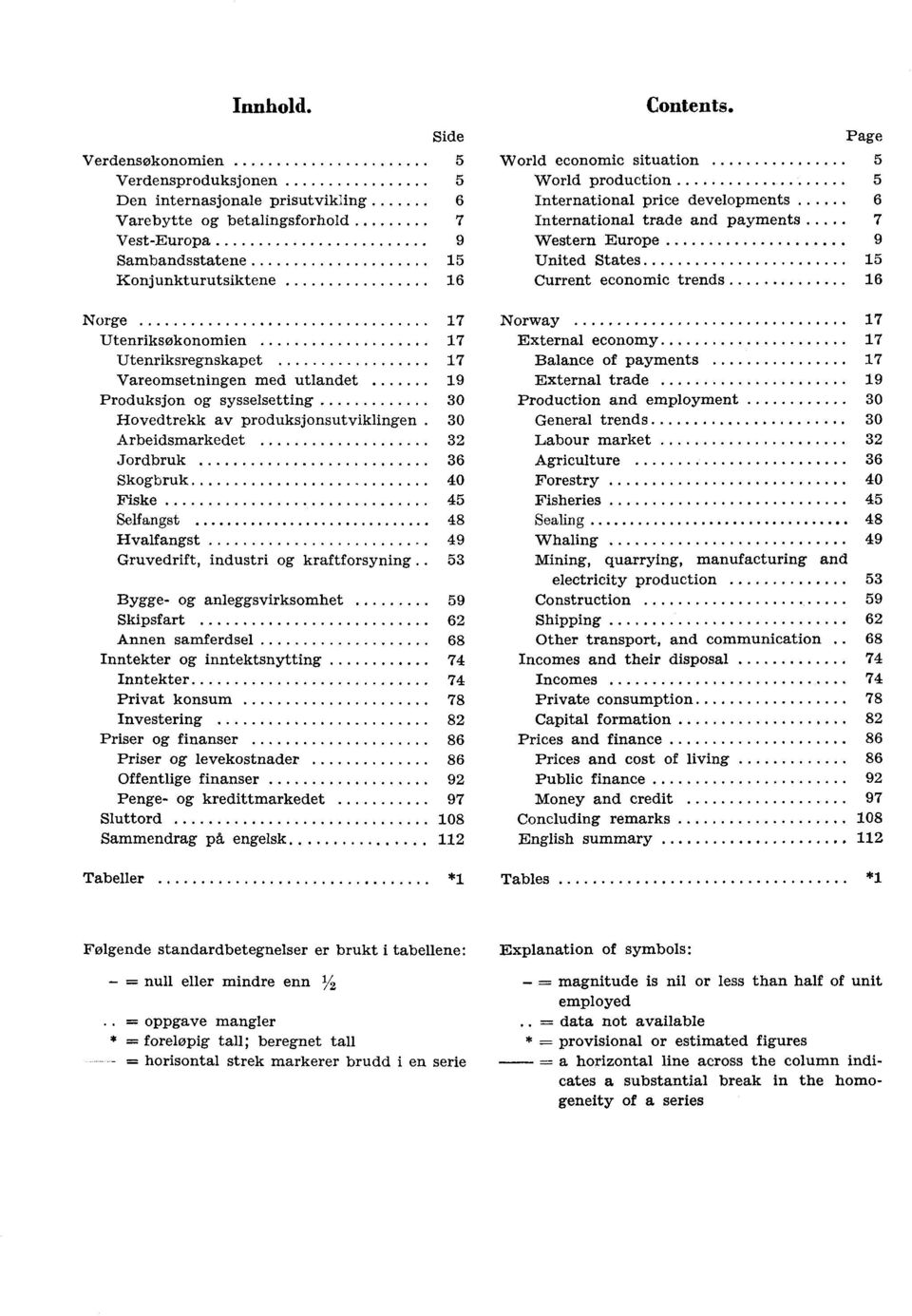 International trade and payments 7 Vest-Europa 9 Western Europe 9 Sambandsstatene 15 United States 15 Konjunkturutsiktene 16 Current economic trends 16 Norge 17 Norway 17 Utenriksøkonomien 17