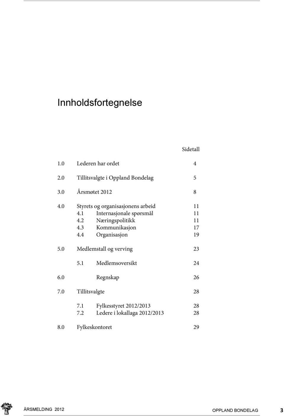 2 Næringspolitikk 11 4.3 Kommunikasjon 17 4.4 Organisasjon 19 5.0 Medlemstall og verving 23 5.