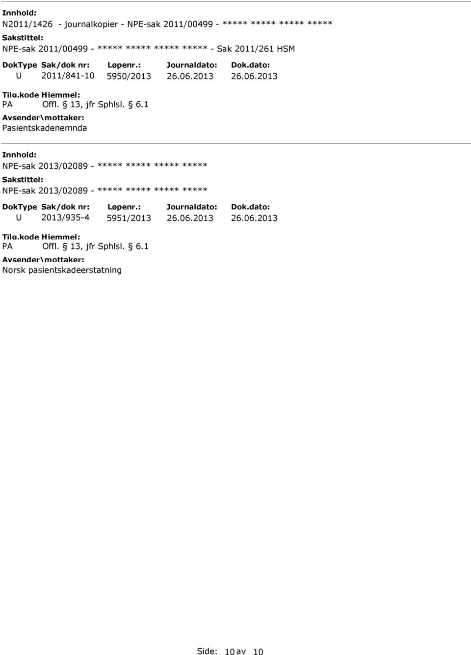 5950/2013 Pasientskadenemnda NPE-sak 2013/02089 -