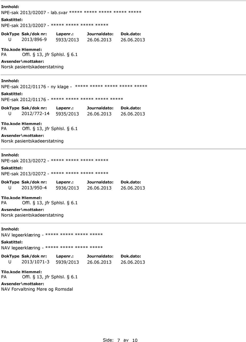 NPE-sak 2012/01176-2012/772-14 5935/2013 NPE-sak 2013/02072 - NPE-sak