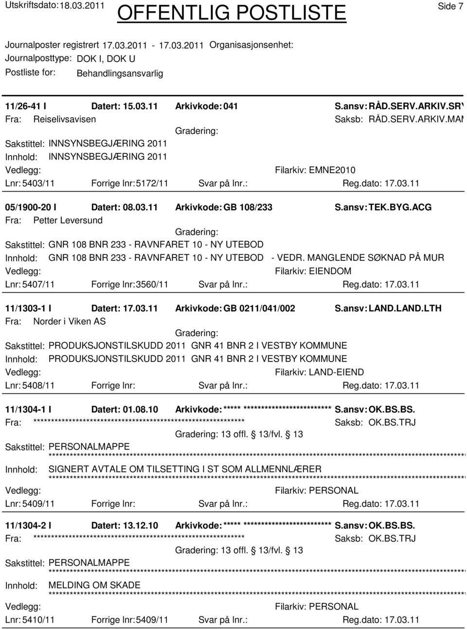 ACG Fra: Petter Leversund Sakstittel: GNR 108 BNR 233 - RAVNFARET 10 - NY UTEBOD Innhold: GNR 108 BNR 233 - RAVNFARET 10 - NY UTEBOD - VEDR.