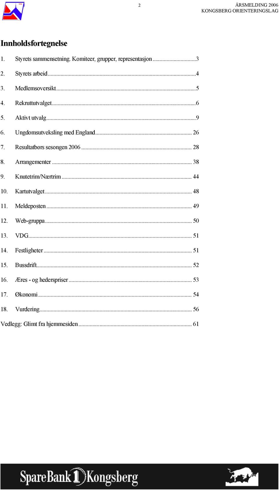 .. 38 9. Knutetrim/Nærtrim... 44 10. Kartutvalget... 48 11. Meldeposten... 49 12. Web-gruppa... 50 13. VDG... 51 14. Festligheter.