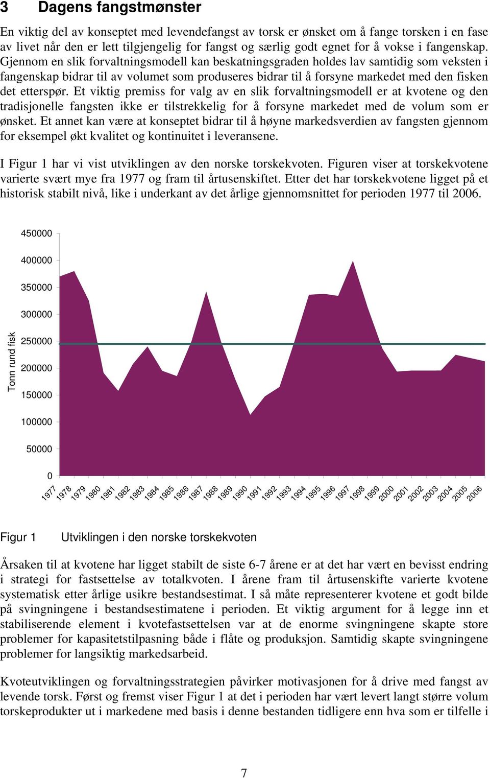 Gjennom en slik forvaltningsmodell kan beskatningsgraden holdes lav samtidig som veksten i fangenskap bidrar til av volumet som produseres bidrar til å forsyne markedet med den fisken det etterspør.