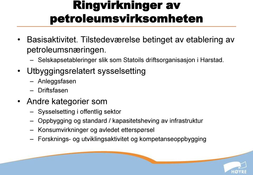 Selskapsetableringer slik som Statoils driftsorganisasjon i Harstad.