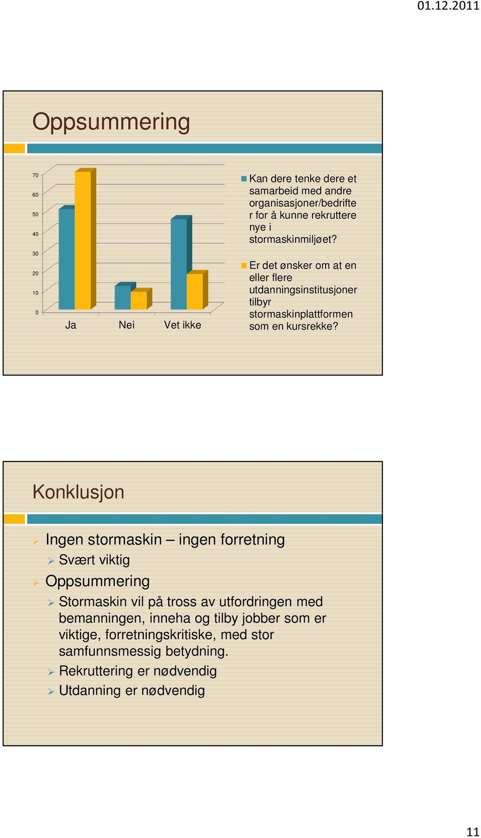 Konklusjon Ingen stormaskin ingen forretning Svært viktig Oppsummering Stormaskin vil på tross av utfordringen med bemanningen, inneha