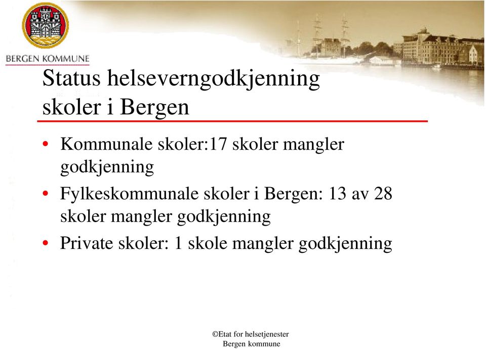 Fylkeskommunale skoler i Bergen: 13 av 28 skoler