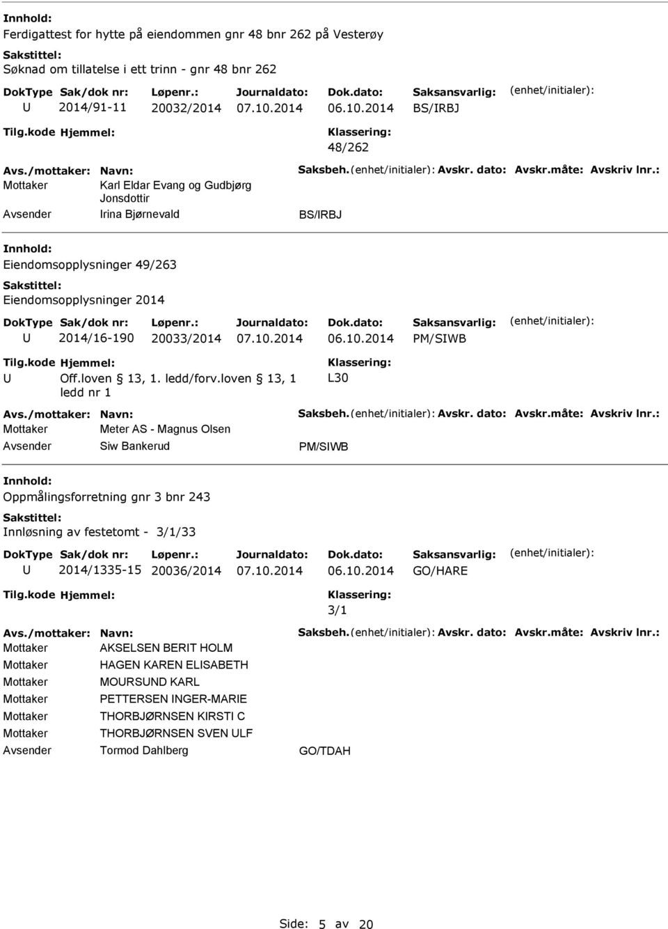 Magnus Olsen Siw Bankerud PM/SWB Oppmålingsforretning gnr 3 bnr 243 nnløsning av festetomt - 3/1/33 2014/1335-15 20036/2014 GO/HARE 3/1 Mottaker AKSELSEN BERT HOLM