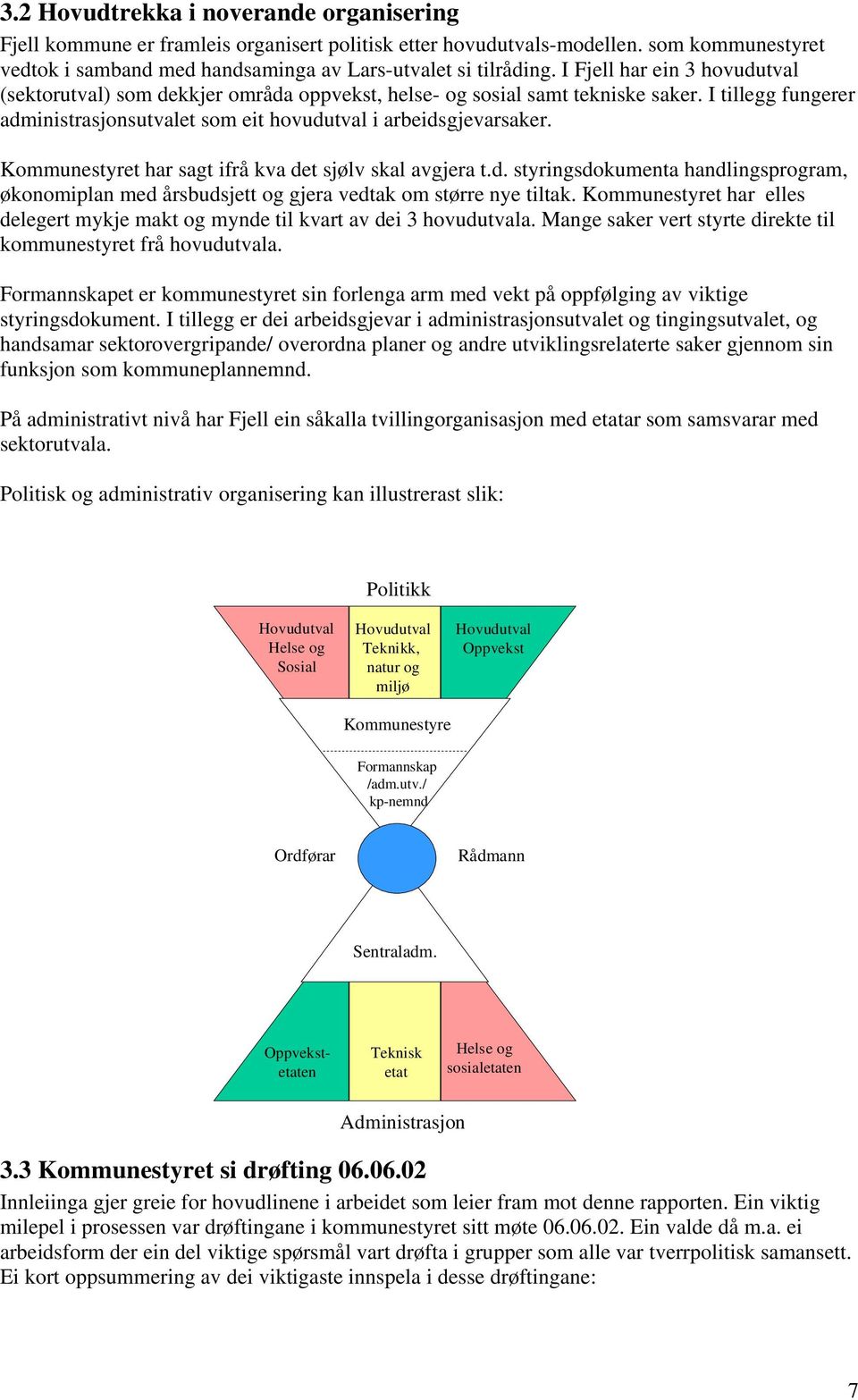 Kommunestyret har sagt ifrå kva det sjølv skal avgjera t.d. styringsdokumenta handlingsprogram, økonomiplan med årsbudsjett og gjera vedtak om større nye tiltak.