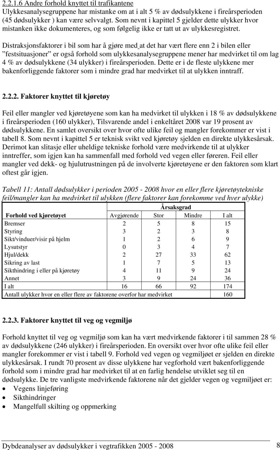 Distraksjonsfaktorer i bil som har å gjøre med at det har vært flere enn 2 i bilen eller festsituasjoner er også forhold som ulykkesanalysegruppene mener har medvirket til om lag 4 % av dødsulykkene