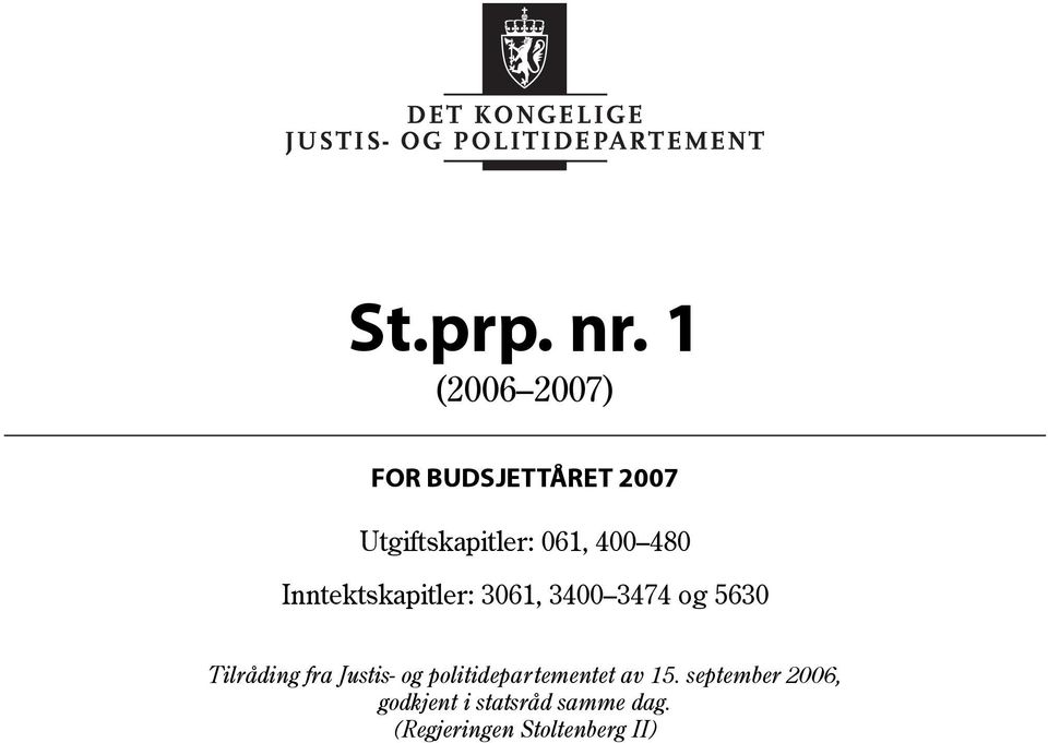 061, 400 480 Inntektskapitler: 3061, 3400 3474 og