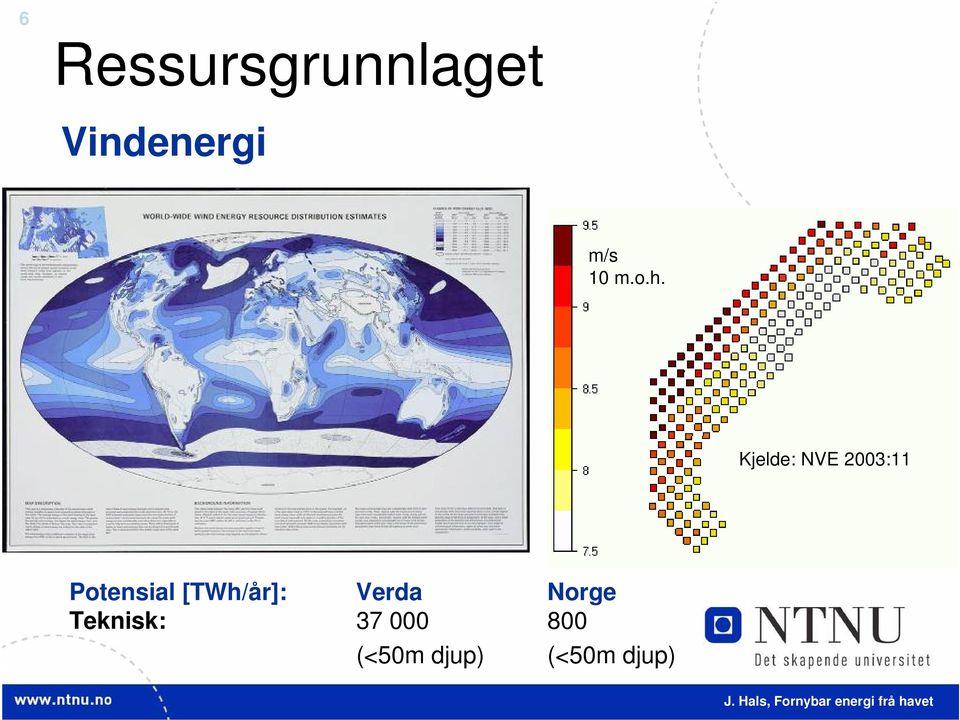 Kjelde: NVE 2003:11 Potensial