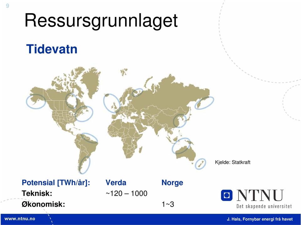 Potensial [TWh/år]: Verda