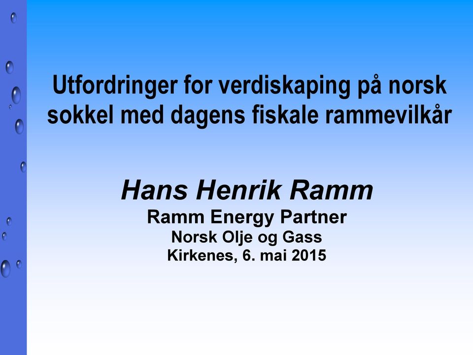 Hans Henrik Ramm Ramm Energy Partner