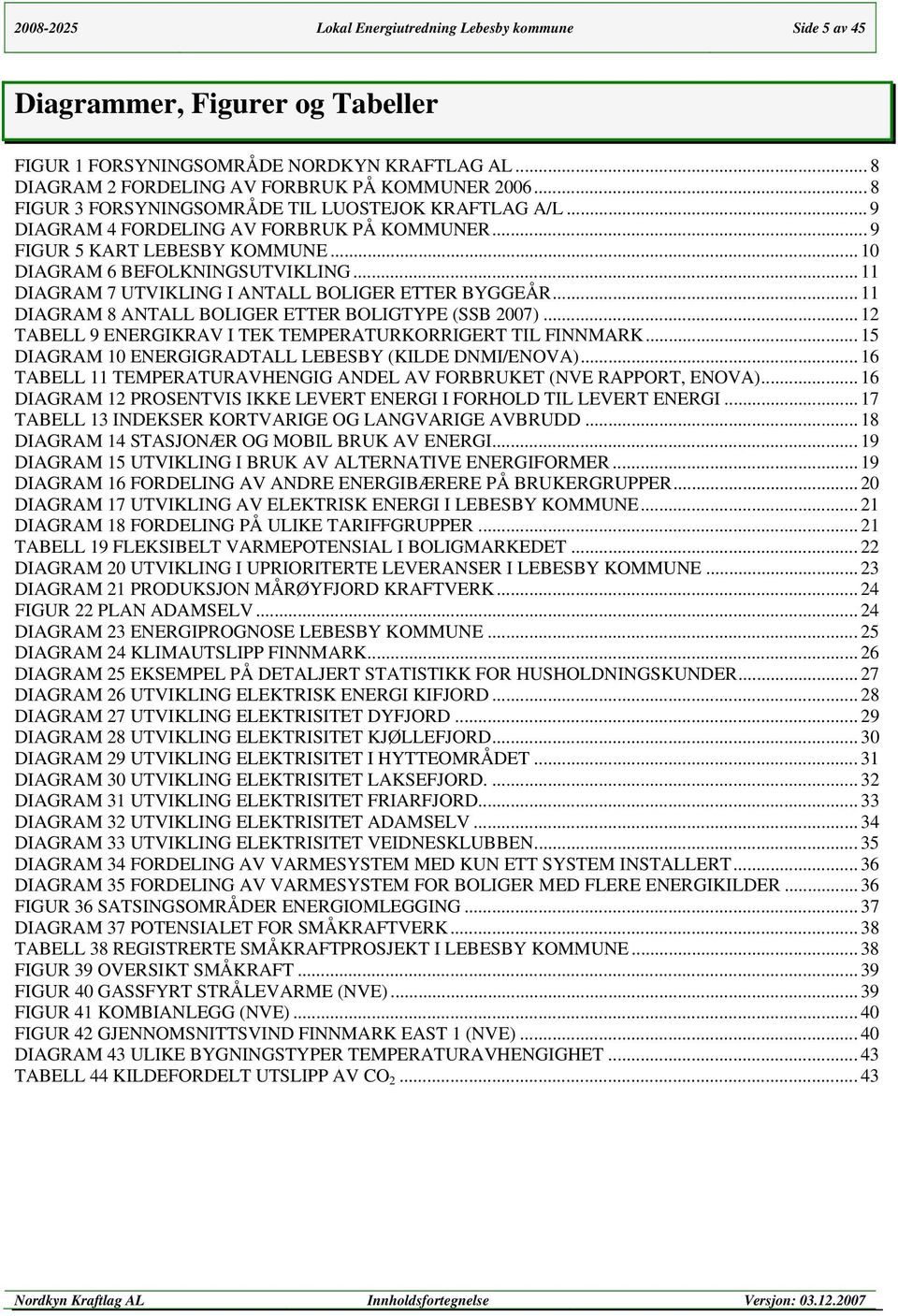 .. 11 DIAGRAM 7 UTVIKLING I ANTALL BOLIGER ETTER BYGGEÅR... 11 DIAGRAM 8 ANTALL BOLIGER ETTER BOLIGTYPE (SSB 2007)... 12 TABELL 9 ENERGIKRAV I TEK TEMPERATURKORRIGERT TIL FINNMARK.