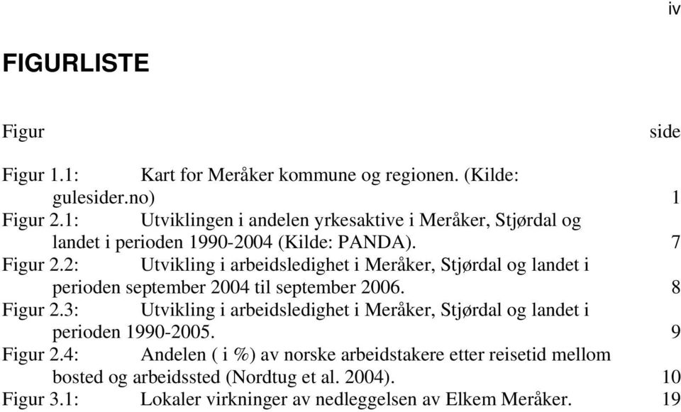 2: Utvikling i arbeidsledighet i Meråker, Stjørdal og landet i perioden september 2004 til september 2006. 8 Figur 2.