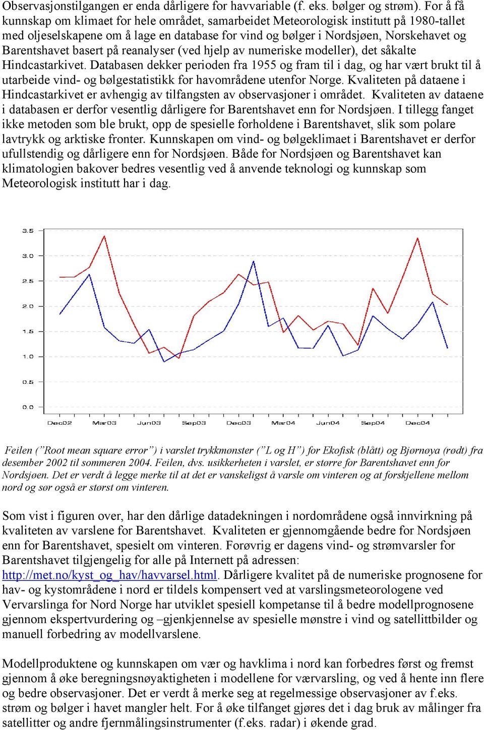 basert på reanalyser (ved hjelp av numeriske modeller), det såkalte Hindcastarkivet.