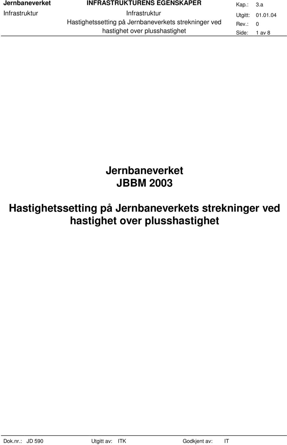 Hastighetssetting på Jernbaneverkets