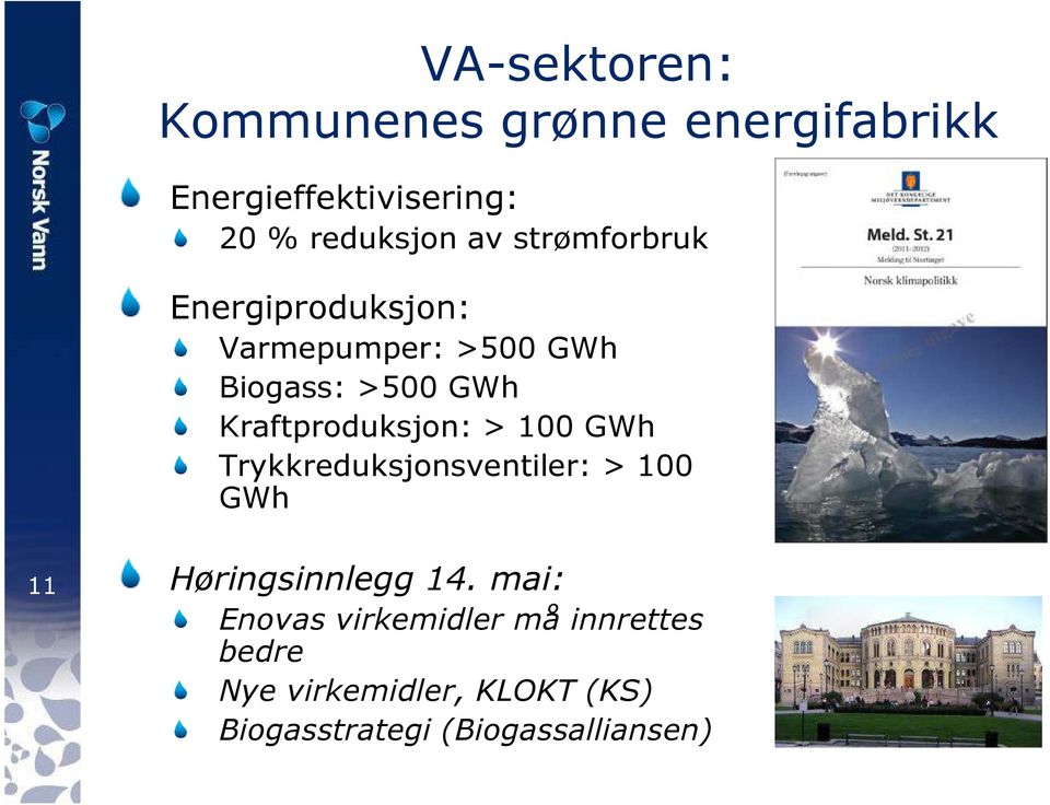 Kraftproduksjon: > 100 GWh Trykkreduksjonsventiler: > 100 GWh 11 Høringsinnlegg 14.