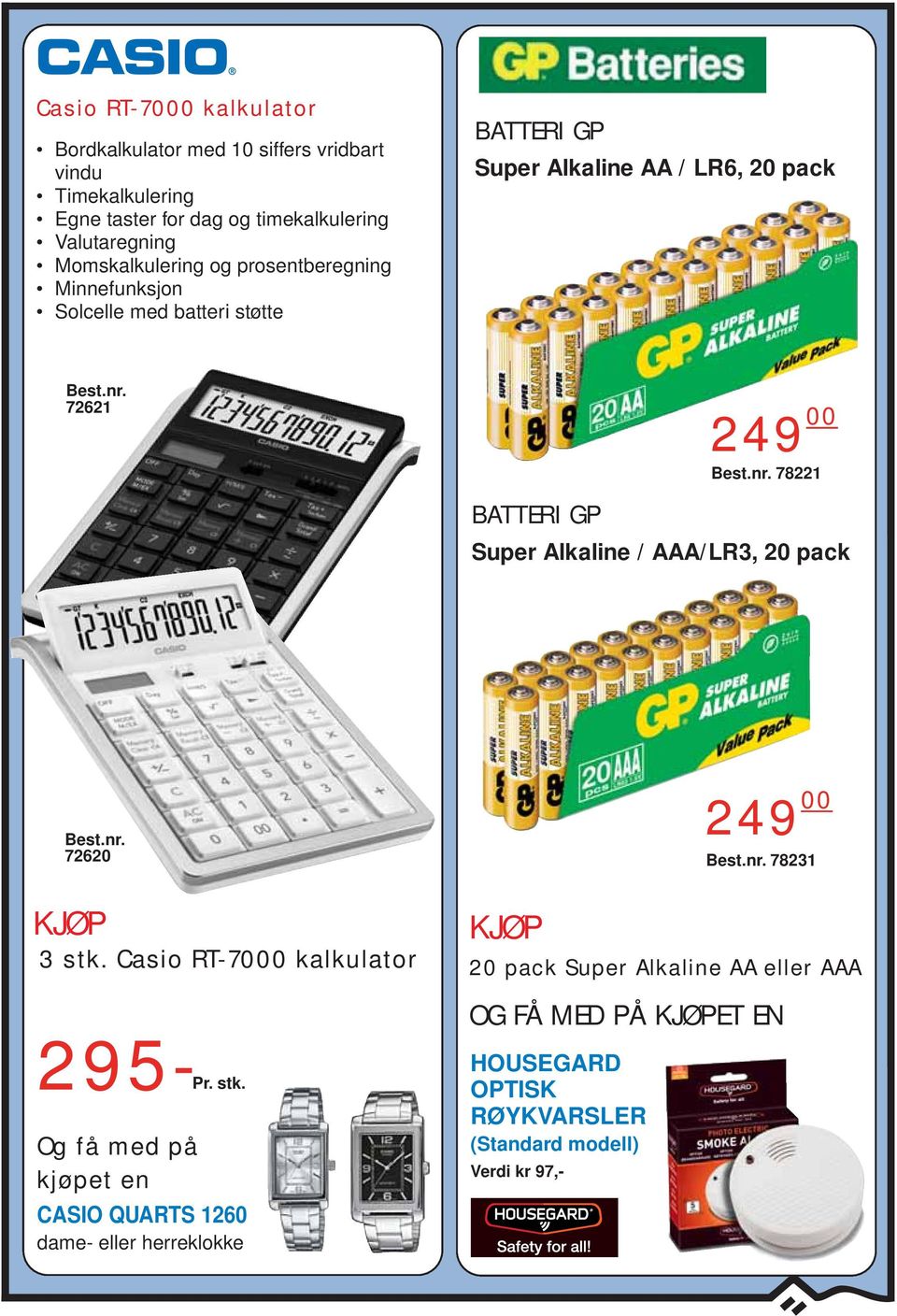 BATTERI GP Super Alkaline / AAA/LR3, 20 pack 72620 KJØP 3 stk.