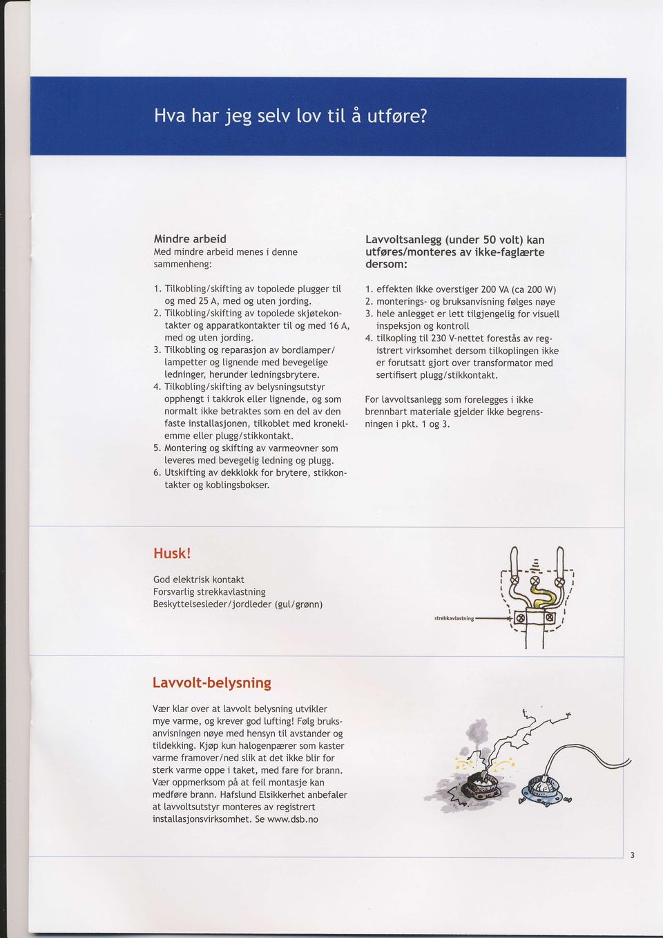 Titkobting og reparasjon av bordlamper/ lampetter og tignende med bevegetige ledninger, herunder tedningsbrytere. 4.