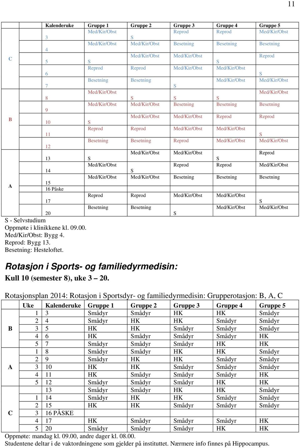 Med/Kir/Obst Reprod Reprod 10 Reprod Reprod Med/Kir/Obst Med/Kir/Obst 11 Besetning Besetning Reprod Med/Kir/Obst Med/Kir/Obst 12 Med/Kir/Obst Med/Kir/Obst Reprod 13 Med/Kir/Obst Reprod Reprod