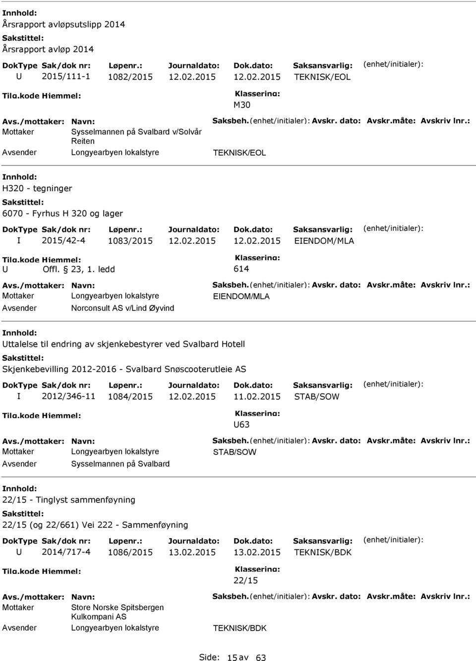 ledd 614 EENDOM/ML Norconsult S v/lind Øyvind ttalelse til endring av skjenkebestyrer ved Svalbard Hotell Skjenkebevilling 2012-2016 - Svalbard Snøscooterutleie S