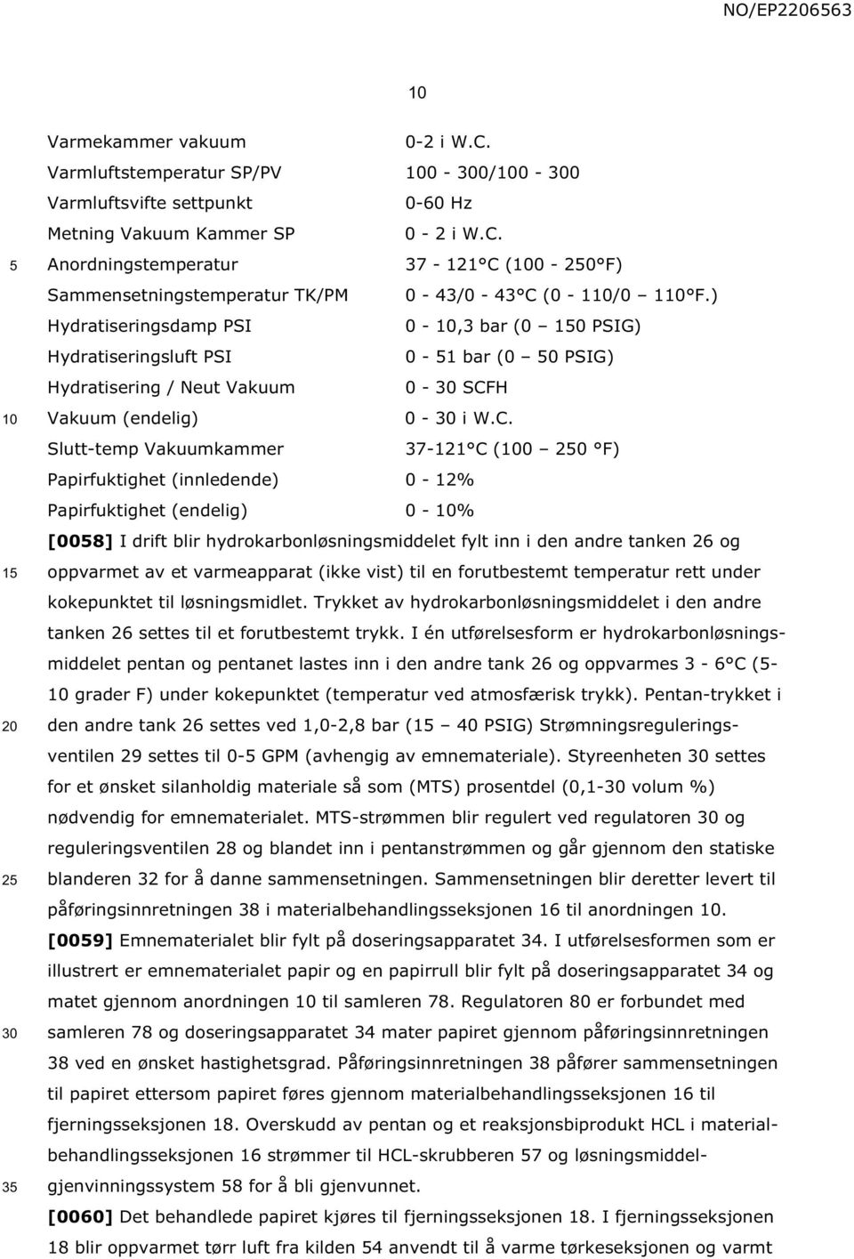 H Vakuum (endelig) 0 - i W.C.