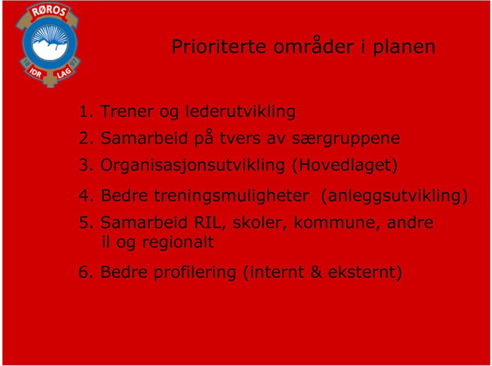 Organisasjonsutvikling (Hovedlaget) 4.