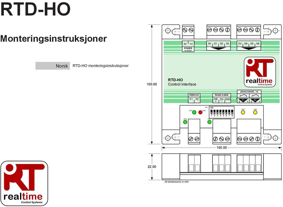 00 RTD-HO Control Interface realtime Control Systems 24VAC/3DC, 1A REMC P1 P2