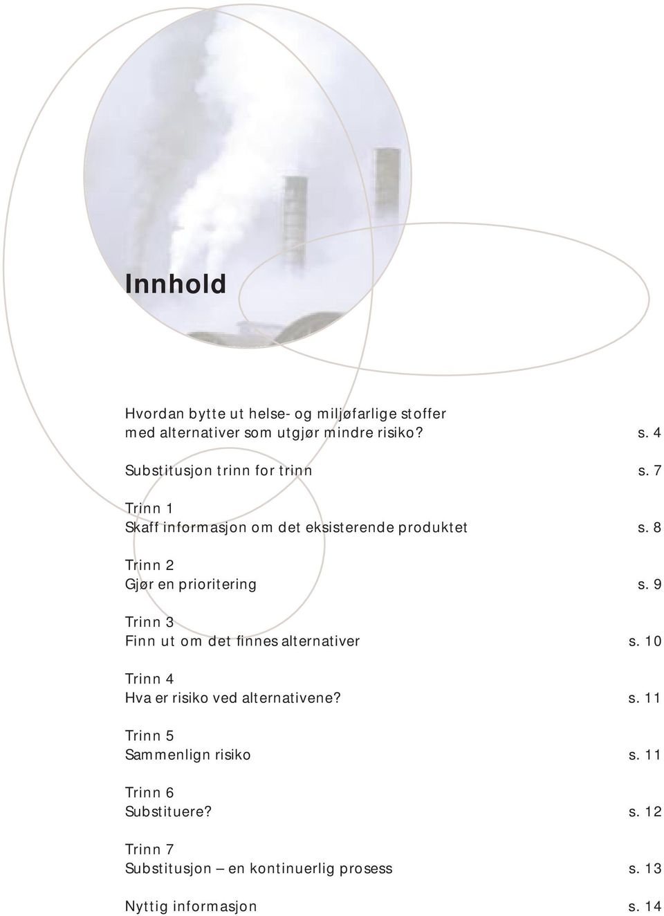 9 Trinn 3 Finn ut om det finnes alternativer s. 10 Trinn 4 Hva er risiko ved alternativene? s. 11 Trinn 5 Sammenlign risiko s.