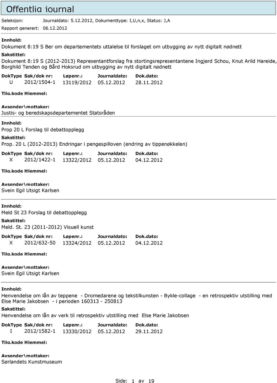 fra stortingsrepresentantene ngjerd Schou, Knut Arild Hareide, Borghild Tenden og Bård Hoksrud om utbygging av nytt digitalt nødnett 2012/1504-1 13119