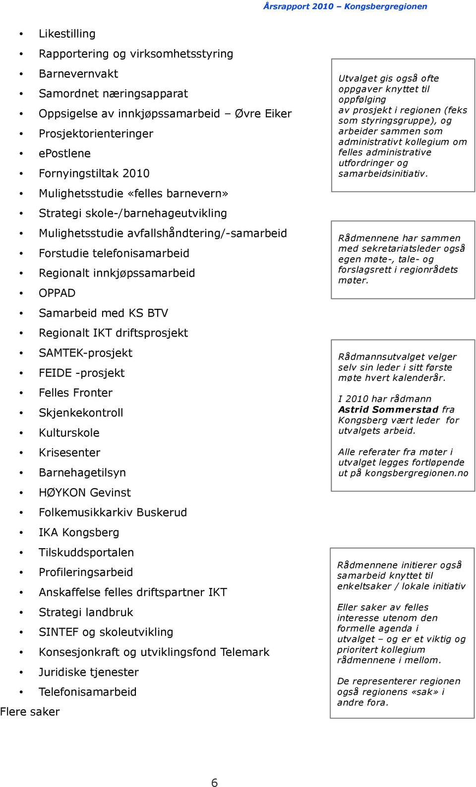 driftsprosjekt SAMTEK-prosjekt FEIDE -prosjekt Felles Fronter Skjenkekontroll Kulturskole Krisesenter Barnehagetilsyn HØYKON Gevinst Folkemusikkarkiv Buskerud IKA Kongsberg Tilskuddsportalen