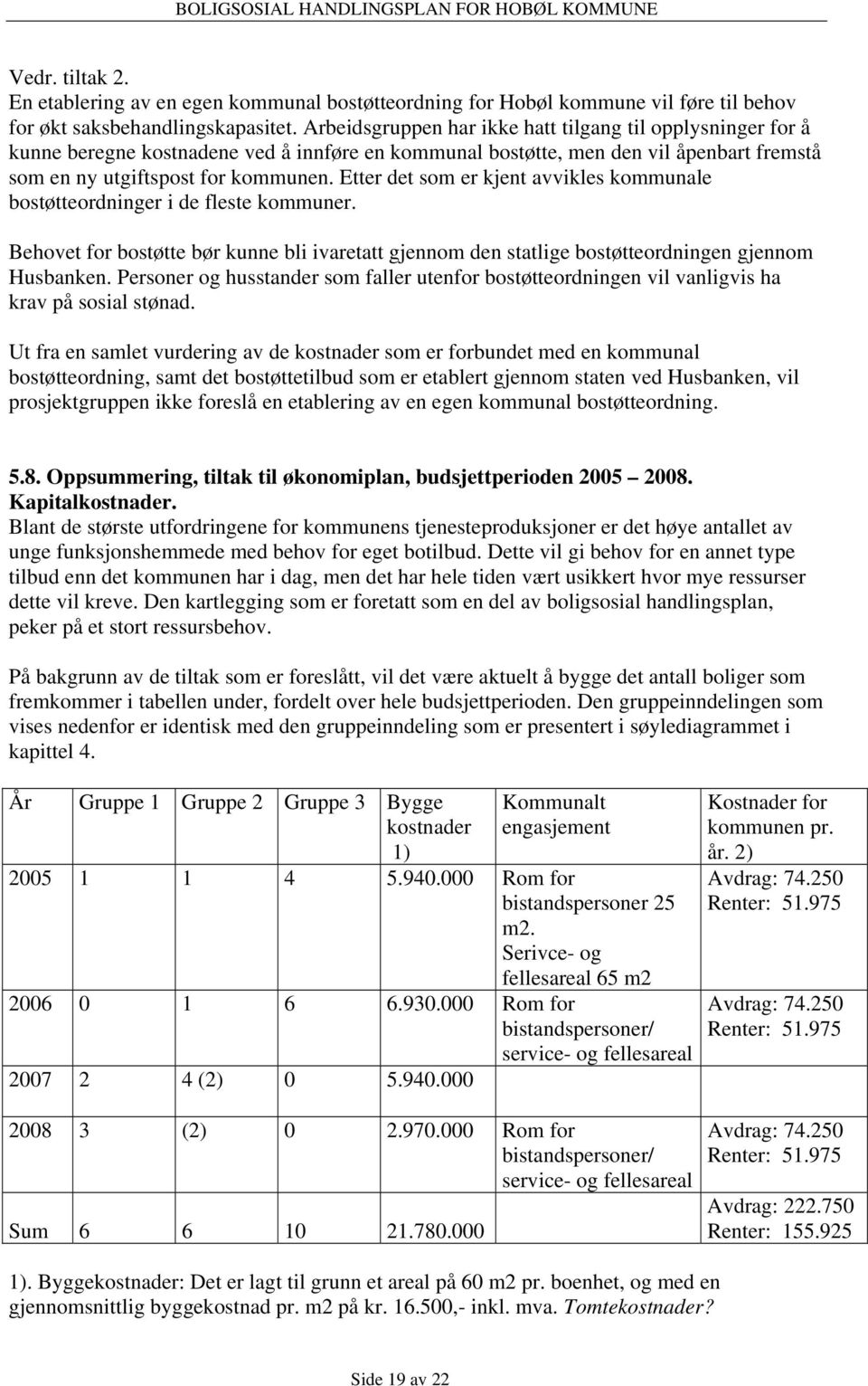 Etter det som er kjent avvikles kommunale bostøtteordninger i de fleste kommuner. Behovet for bostøtte bør kunne bli ivaretatt gjennom den statlige bostøtteordningen gjennom Husbanken.