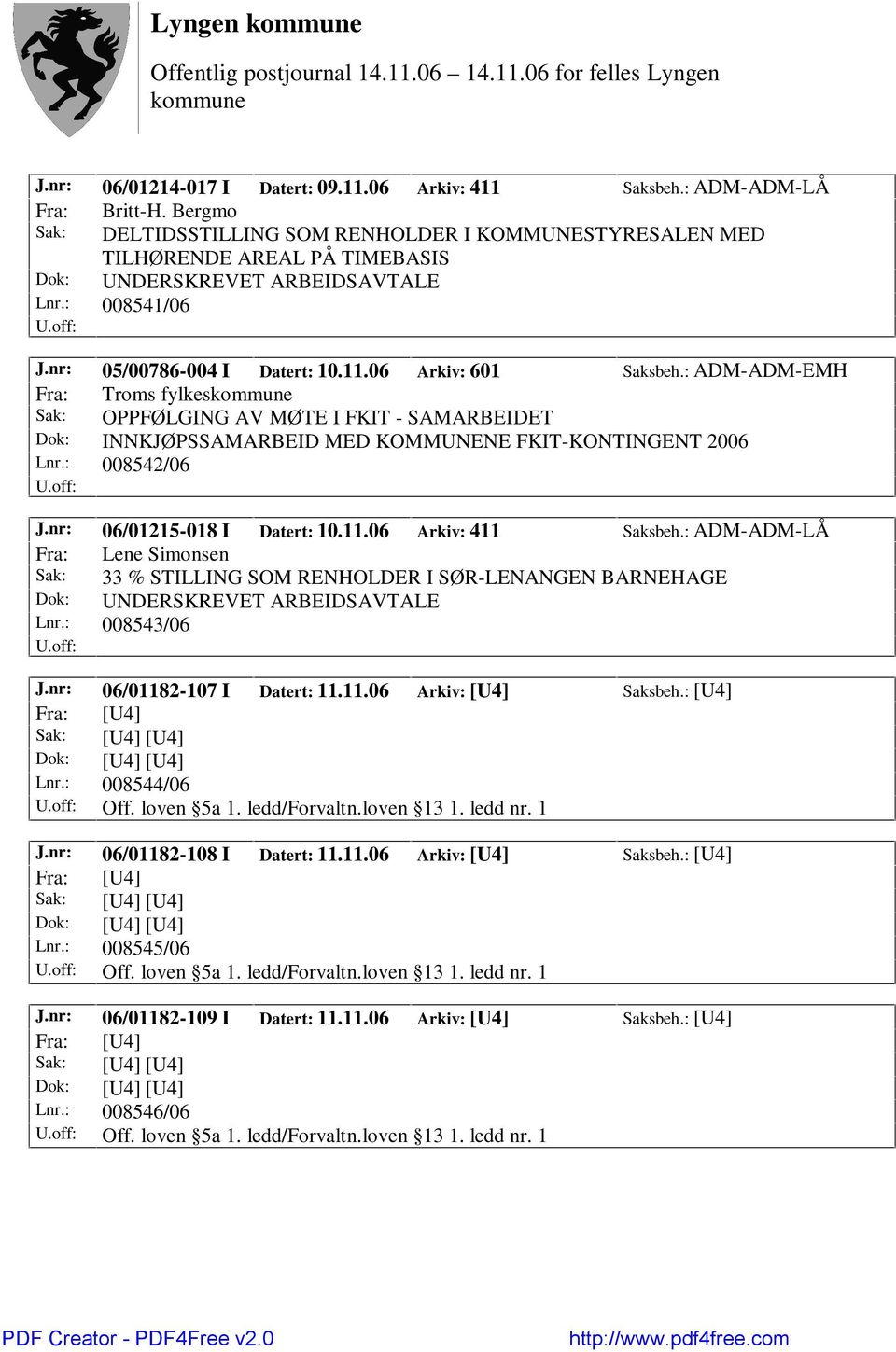 06 Arkiv: 601 Saksbeh.: ADM-ADM-EMH Fra: Troms fylkes Sak: OPPFØLGING AV MØTE I FKIT - SAMARBEIDET Dok: INNKJØPSSAMARBEID MED KOMMUNENE FKIT-KONTINGENT 2006 Lnr.: 008542/06 J.