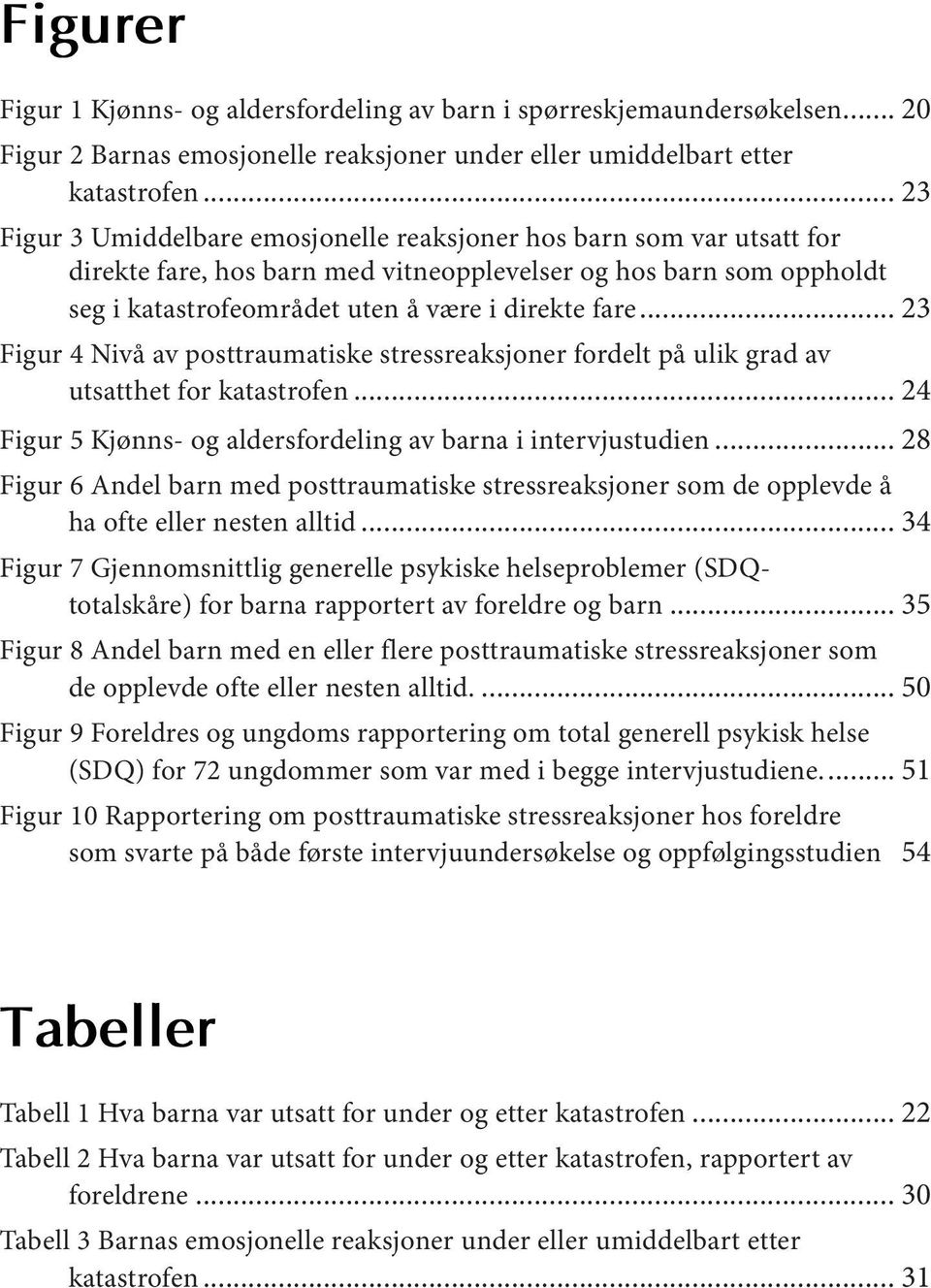 .. 23 Figur 4 Nivå av posttraumatiske stressreaksjoner fordelt på ulik grad av utsatthet for katastrofen... 24 Figur 5 Kjønns- og aldersfordeling av barna i intervjustudien.