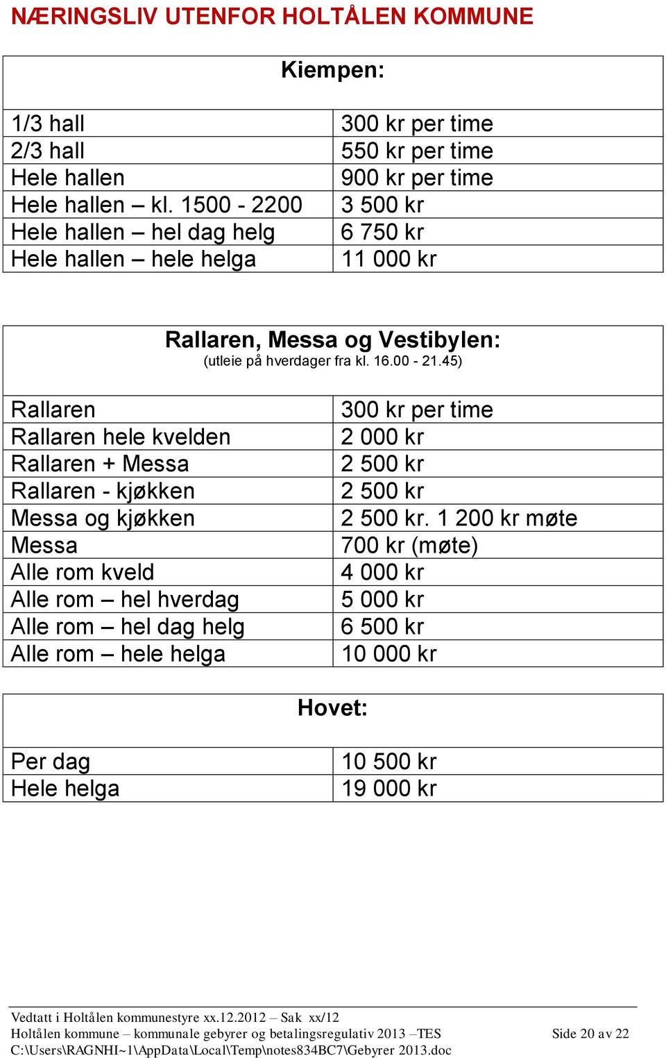 45) Rallaren Rallaren hele kvelden Rallaren + Messa Rallaren - kjøkken Messa og kjøkken Messa Alle rom kveld Alle rom hel hverdag Alle rom hel dag helg Alle rom hele helga 300