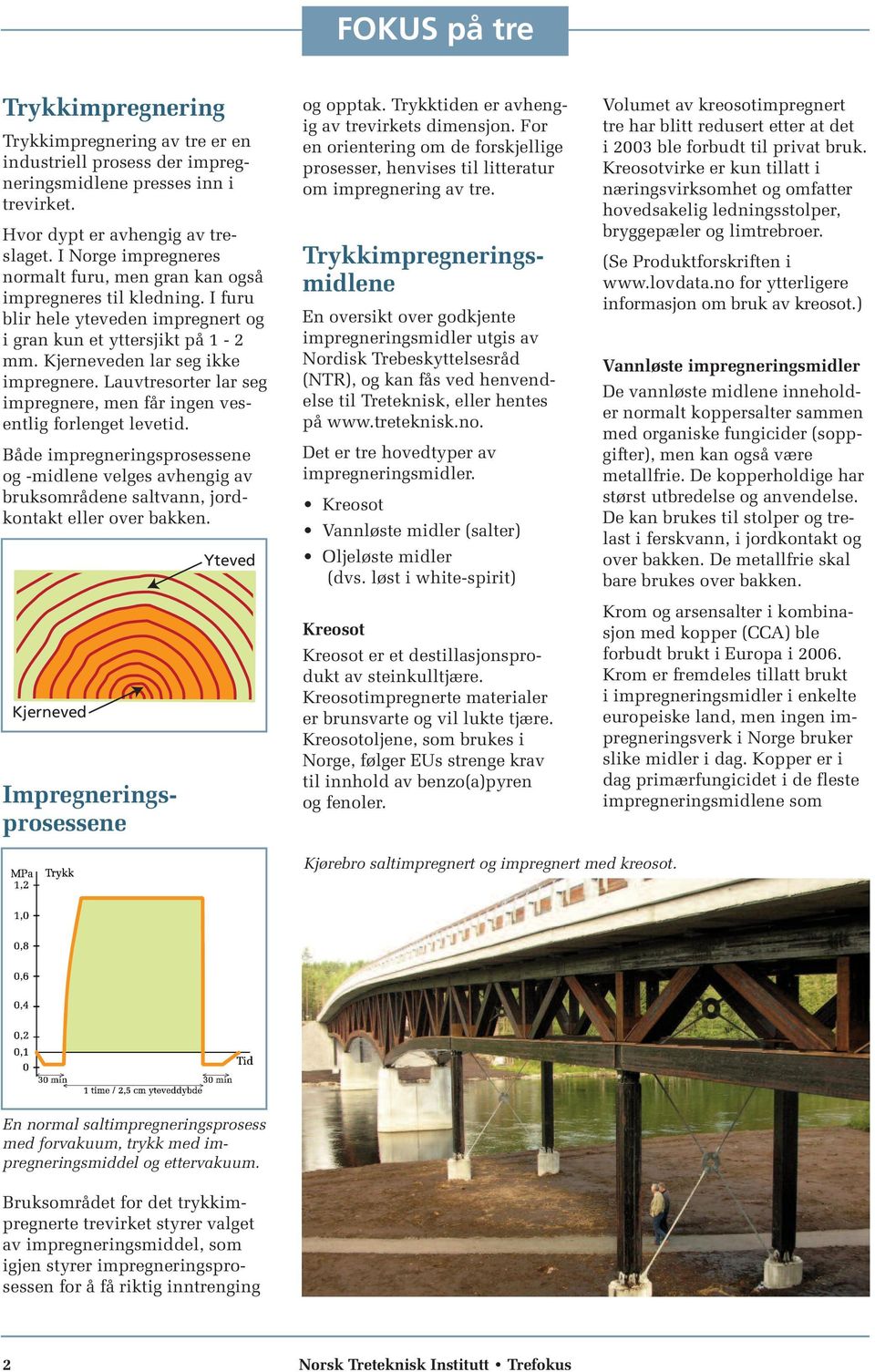 Lauvtresorter lar seg impregnere, men får ingen vesentlig forlenget levetid. Både impregneringsprosessene og -midlene velges avhengig av bruksområdene saltvann, jordkontakt eller over bakken.