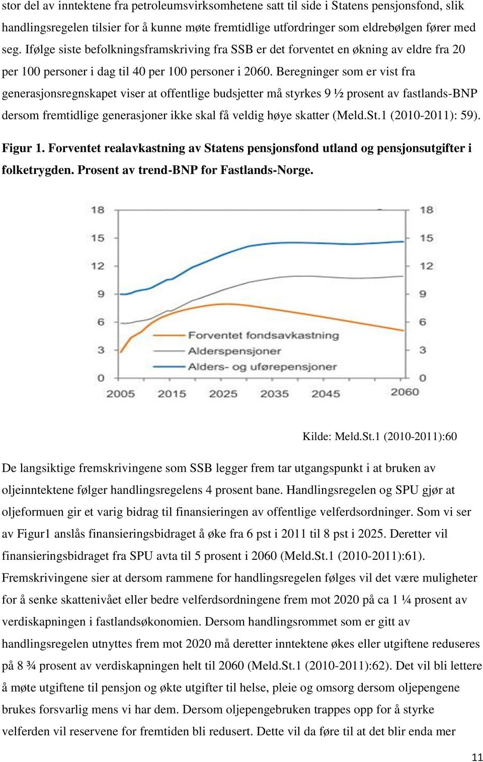 Beregninger som er vist fra generasjonsregnskapet viser at offentlige budsjetter må styrkes 9 ½ prosent av fastlands-bnp dersom fremtidlige generasjoner ikke skal få veldig høye skatter (Meld.St.