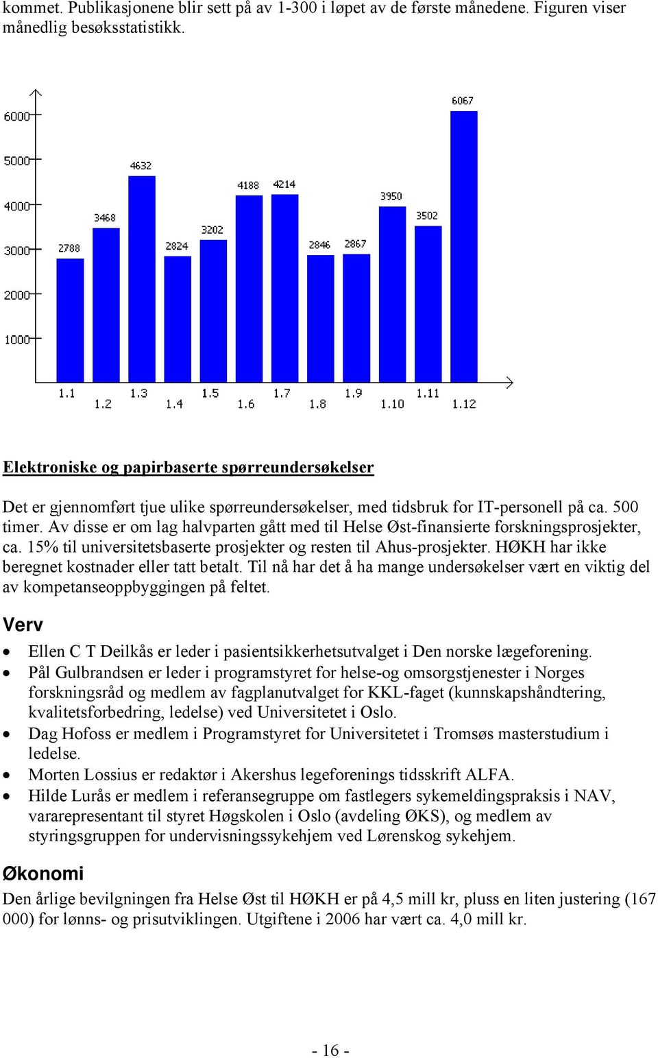 Av disse er om lag halvparten gått med til Helse Øst-finansierte forskningsprosjekter, ca. 15% til universitetsbaserte prosjekter og resten til Ahus-prosjekter.