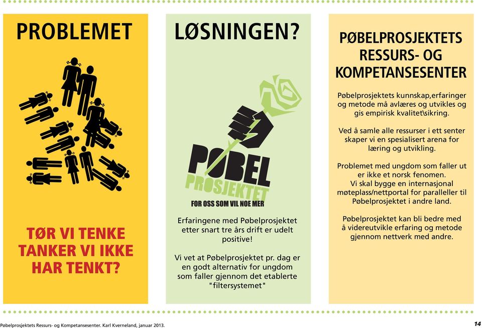 utvikles og gis empirisk kvalitet\sikring. Ved å samle alle ressurser i ett senter skaper vi en spesialisert arena for læring og utvikling. Problemet med ungdom som faller ut er ikke et norsk fenomen.