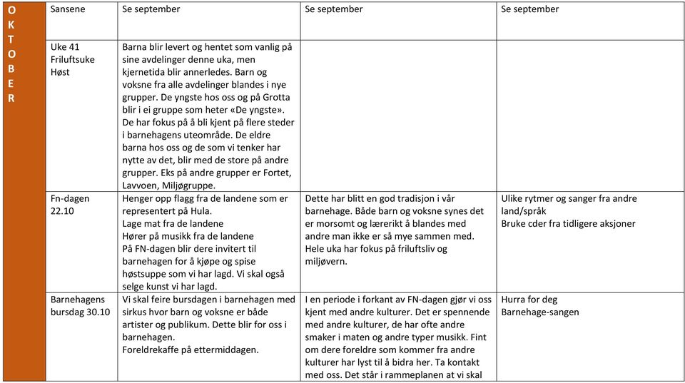 De yngste hos oss og på Grotta blir i ei gruppe som heter «De yngste». De har fokus på å bli kjent på flere steder i barnehagens uteområde.