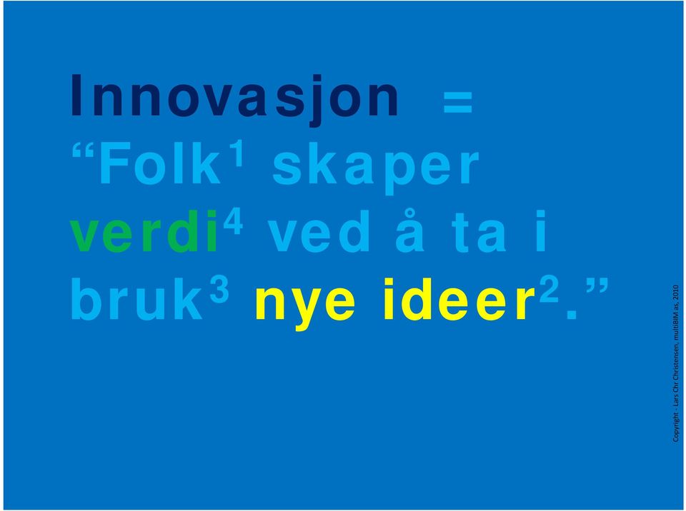 Innovasjon = Folk 1 skaper